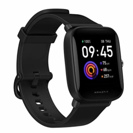 Amazfit Bip U Smartwatch 1,43 Zoll Fitness Uhr mit 60+ Sportmodi, Herzfrequenzmessung, Aktivitätstracker, Schlafindex, Schrittzähler für Damen Herren, Black, Normal - 1