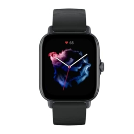 Amazfit GTS 3 Smartwatch Fitness, Kontrolle des Menstruationszyklus, Herzfrequenz, SpO2 und Stresslevel, intelligente Uhr mit mehr als 150 GPS-Sportmodi, 5 ATM wasserdicht, integrierte Alexa (Schwarz) - 1