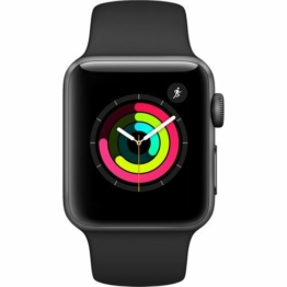 Apple Watch Series 3 (42mm, Space Gray Aluminum Case with Black Sport Band - GPS + Cellular) (Generalüberholt) - 1