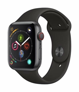 Apple Watch Series 4 44mm (GPS + Cellular) - Aluminiumgehäuse Space Grau Schwarz Sportarmband (Generalüberholt) - 1
