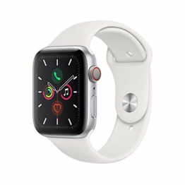 Apple Watch Series 5 44mm (GPS + Cellular) - Aluminiumgehäuse Silber Weiß Sportarmband (Generalüberholt) - 1