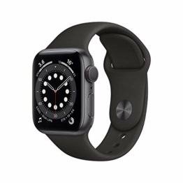Apple Watch Series 6 (GPS, 40MM) Aluminiumgehäuse Space Grau Schwarz Sportarmband (Generalüberholt) - 1