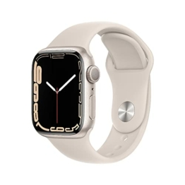 Apple Watch Series 7 (GPS, 41mm) - Aluminiumgehäuse Sternenlicht, Sportarmband Sternenlicht - Regular - 1