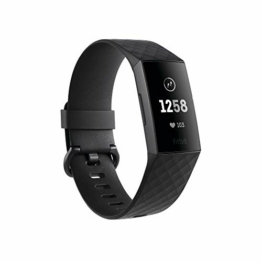 Fitbit Unisex-Adult Charge 3 Der Innovative Gesundheits-und Fitness-Tracker, Schwarz/Aluminium-Graphitgrau Advanced Health & Fitness, Einheitsgröße - 1