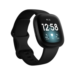 Fitbit Versa 3 - Gesundheits- & Fitness-Smartwatch mit 6-monatiger Premium-Mitgliedschaft, GPS, Tagesform-Index und bis zu 6+ Tage Akku - 1