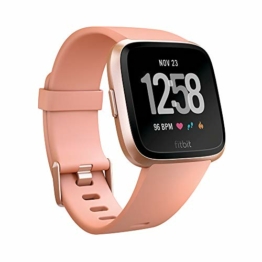 Fitbit Versa, Gesundheits & Fitness Smartwatch mit Herzfrequenzmessung, 4+ Tage Akkulaufzeit & Wasserabweisend bis 50 m Tiefe, Pfirsich - 1