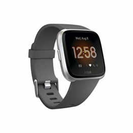 Fitbit Versa Lite Smartwatch, anthrazit/silberfarbenes Aluminium, Einheitsgröße (S & L Bänder enthalten) - 1