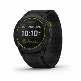 Garmin Enduro Ultraperformance Multisport GPS-Uhr mit Solarladefähigkeiten, Akkulaufzeit bis zu 80 Stunden im GPS-Modus, Carbongraues DLC Titan mit schwarzem UltraFit Nylonband - 1