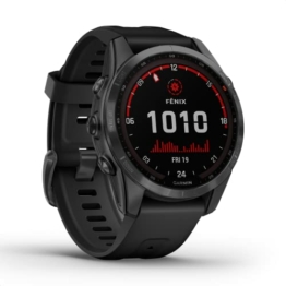 Garmin fenix 7S Solar – schlanke GPS-Multisport-Smartwatch mit 1,2“ Display, Solar-Ladelinse, Touch-/Tastenbedienung, TOPO-Karten, 60 Sport-Apps, Garmin Music, Garmin Pay. Bis zu 14 Tage Akkulaufzeit - 1