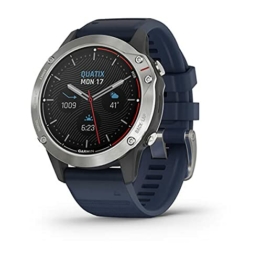 Garmin Quatix 6 Gray Silicone Strap Captain Blue 010-02158-91 - 1