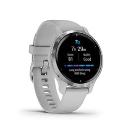 Garmin Venu 2S – schlanke GPS-Fitness-Smartwatch mit ultrascharfem 1,1“ AMOLED-Touchdisplay, umfassenden Fitness-/Gesundheitsfunktionen, über 25 vorinstallierten Sport-Apps, Garmin Music & Garmin Pay - 1