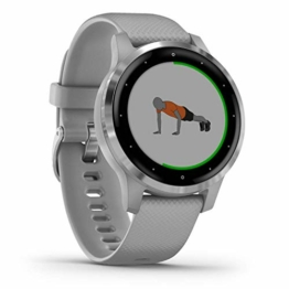Garmin vívoactive 4S – schlanke, wasserdichte GPS-Fitness-Smartwatch mit Trainingsplänen und animierten Übungen. Für schmale Handgelenke, 20 Sport-Apps, 7 Tage Akkulaufzeit, Musik (Generalüberholt) - 1