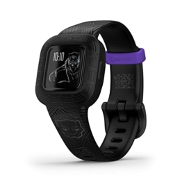 Garmin vívofit jr. 3 Marvel Black Panther – wasserdichter, digitaler Aktivitätstracker für Kinder ab 4 Jahren, Schrittzähler, großes 1,4 cm Display, Notfallkontakt, bis 1 Jahr Batterielaufzeit, Quiz - 1