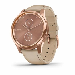 Garmin vivomove Luxe Smartwatch mit Lederband Beige 010-02241-01 - 1