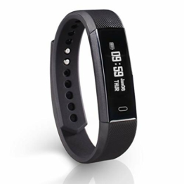 Hama Fitness-Armband mit Pulsmesser (Fitness-Uhr mit Kalorienzähler, Schrittzähler, Schlafmonitor, schmaler Fitness Tracker mit App, Vibrations-Wecker, Bewegungserinnerung) schwarz - 1