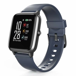 Hama Smartwatch 4900, wasserdicht (Fitnesstracker für Herzfrequenz/Kalorien, Sportuhr mit Schrittzähler, Schlafmonitor, Musiksteuerung, Fitness Armband Damen/Herren, 6 Tage Akkulaufzeit) Blau - 1
