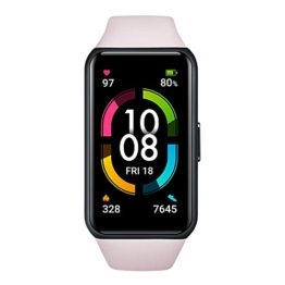 HONOR Band 6 SmartWatch, Fitness Tracker Fitness Armband mit SpO2 Pulsmesser, 5ATM Wasserdicht Pulsuhren Aktivitätstracker Schrittzähler Schrittzähler Uhr Herren- und Damen Smart Watch, Rosa, ARG-B19 - 1