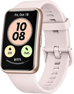 HUAWEI WATCH FIT new Smartwatch, 1,64 Zoll lebendiges AMOLED-Display, 10 Tage Akkulaufzeit, ganztägige SpO2-Überwachung, 24/7 Herzfrequenzüberwachung, 30 Monate Garantie, Sakura Pink - 1
