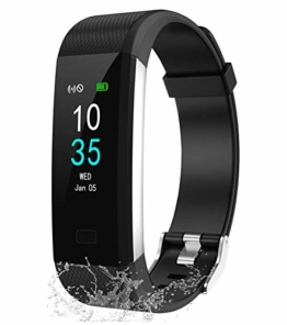 LEBEXY Fitness Armband Wasserdicht IP68 | Fitness Tracker Uhr | Smartwatch Schrittzähler Aktivitätstracker | Kalorienzähler Sportuhr eingebautes GPS, Schwarz - 1
