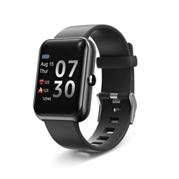 LEBEXY Smartwatch für Damen Herren | Schrittzähler Fitness Armband Tracker | Fitnessuhr mit Herzfrequenzmessung/Schrittzähler/Schlafmonitor | Sportuhr Smart Watch, 1.3 Zoll (Nau Schwarz) - 1
