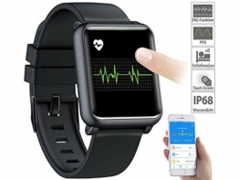 Newgen Medicals Fitnessuhr: Fitness-Uhr mit EKG- & Blutdruckanzeige, Bluetooth, Touchdisplay, IP68 (Smartwatch mit EKG) - 1
